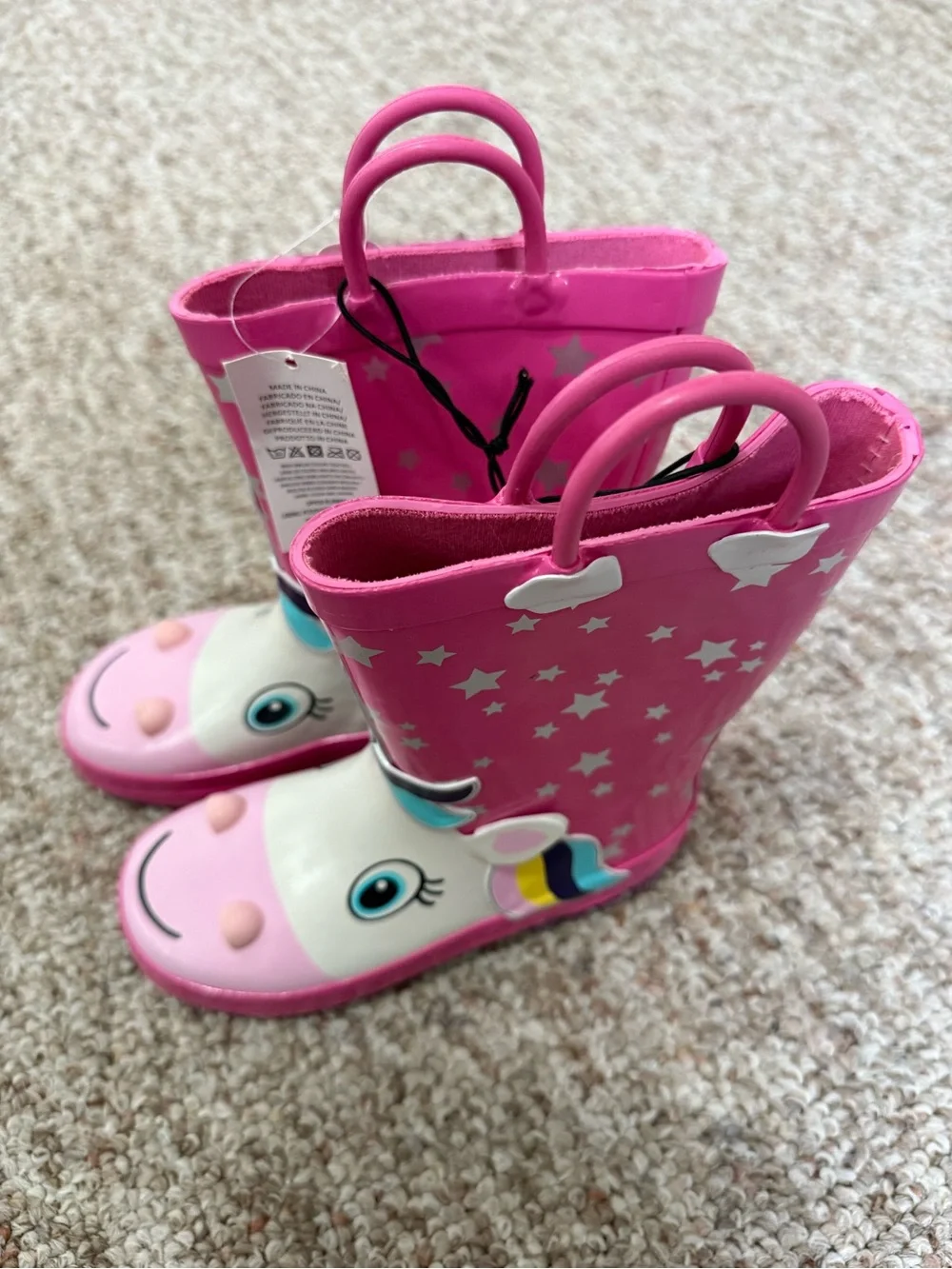 Pink Unicorn Kids Rain Boots
